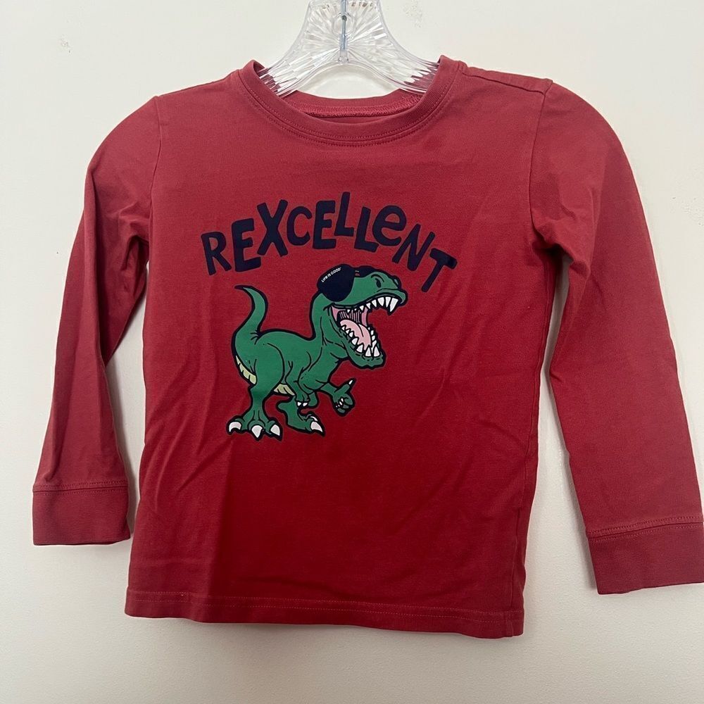 Life Is Good Kids Rexcellent Dinosaur Long Sleeve Tee - Red